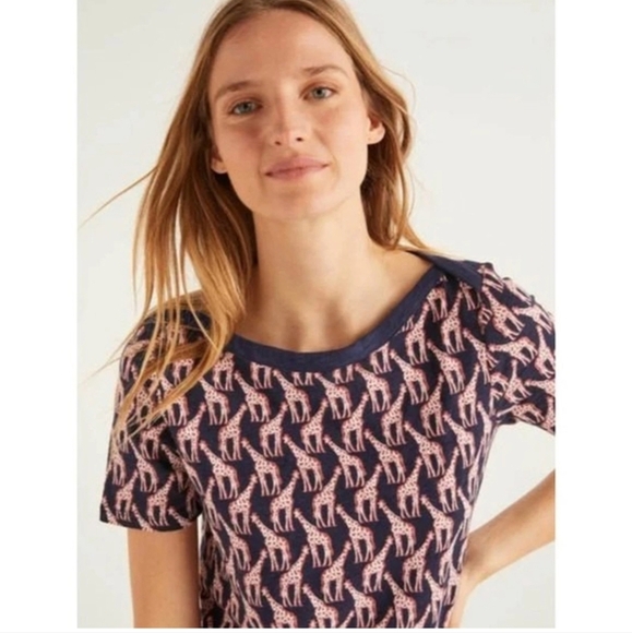 Boden Georgia Giraffe T-shirt Dress sz 2 - Picture 2 of 7